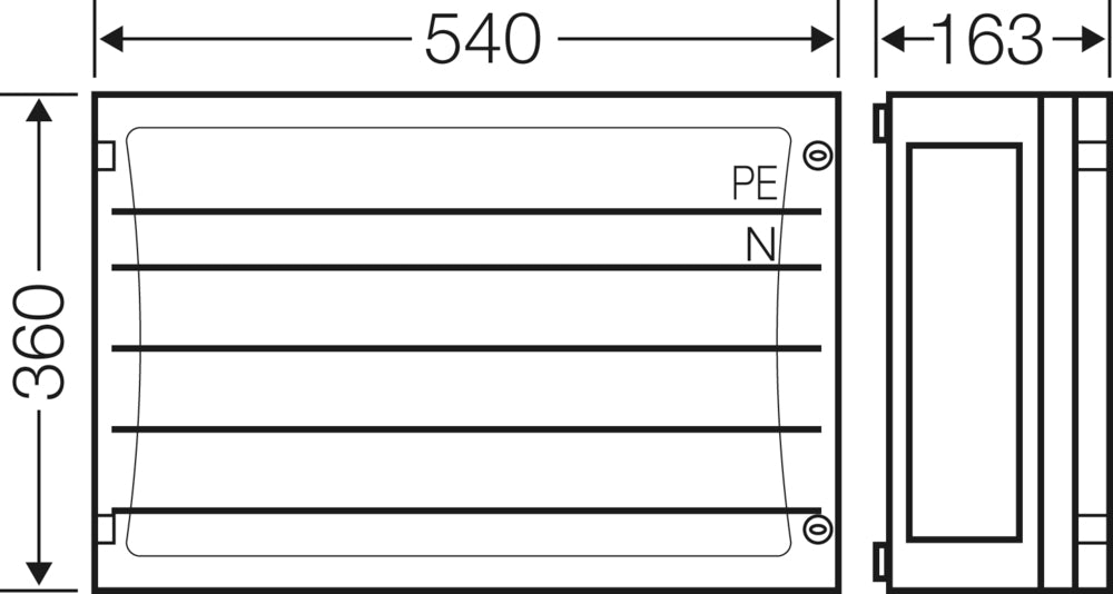 Hensel FP 3402 Distributierailkast 250A 5-Poorts - FP 3402