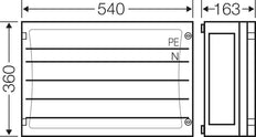 Hensel FP 3402 Distributierailkast 250A 5-Poorts - FP 3402