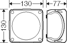 Hensel IP66 Doos 130x130mm Met Snelsluitingen - DK 0600 G