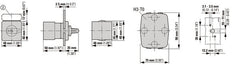 Eaton T0 20A Inbouw Omschakeling Schakelaar 4 Contact IP65 - 011396