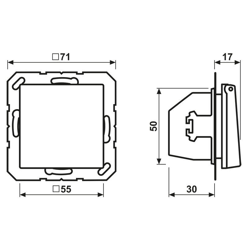 Jung A500 IP44 Schuko Stopcontact Met Scharnierende Afdekking - A1520NBFKLCH