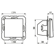 Jung A500 Wandcontactdoos Met Beschermafdekking IP44 16A Zwart - A1520NBFKIKLSWM