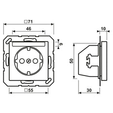 JUNG A500 Wandcontactdoos Met Tekstveld 16A 250V - A1520NBFNAWW