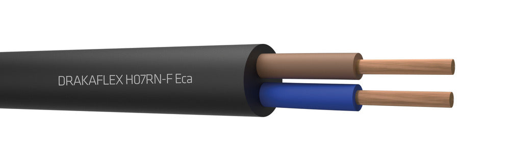 Flexibele H07RN-F Neopreen Kabel 2x1mm² Zwart - 817306 [20 Meters]