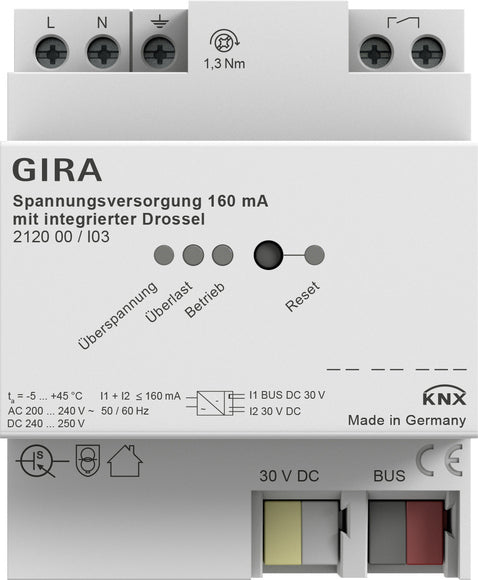 KNX Power Supply 160mA With Integrated Choke - 212000
