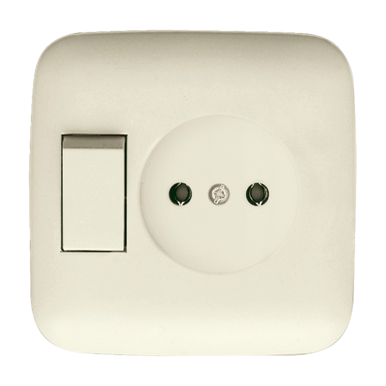 ABB Busch-Jaeger Gecombineerde Schakelaar Stopcontact SI Serie Crème - 2CKA001611A0128