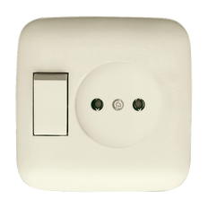 ABB Busch-Jaeger Gecombineerde Schakelaar Stopcontact SI Serie Crème - 2CKA001611A0128