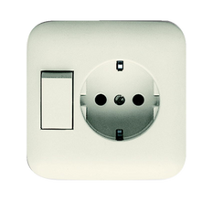 ABB Busch-Jaeger SI Gecombineerde Schakelaar Stopcontact Crème - 2CKA001611A0110