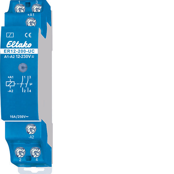 Eltako ER12-200-UC Dubbele NO Schakelrelais 16A 250V - 22200002
