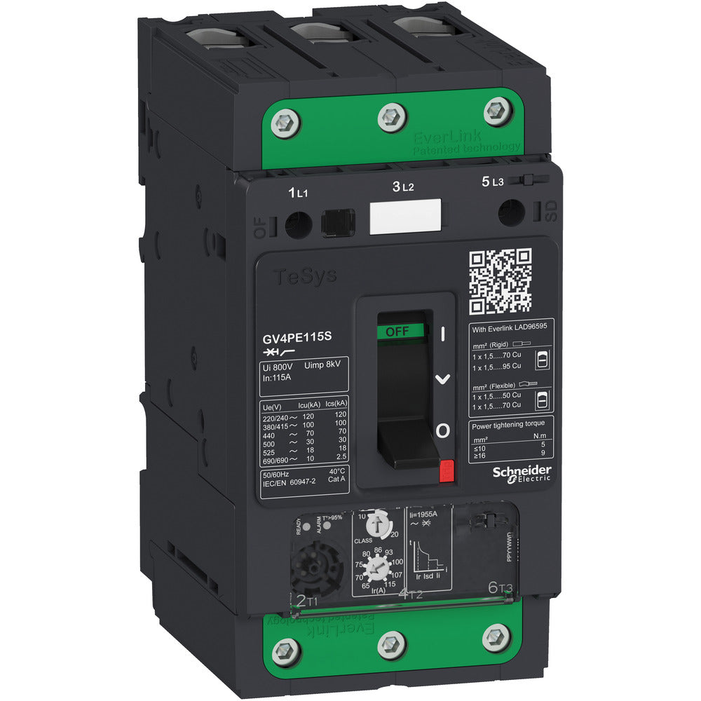 TeSys GV4 Motor Circuit Breaker 115A 50kA 3P - GV4PE115N