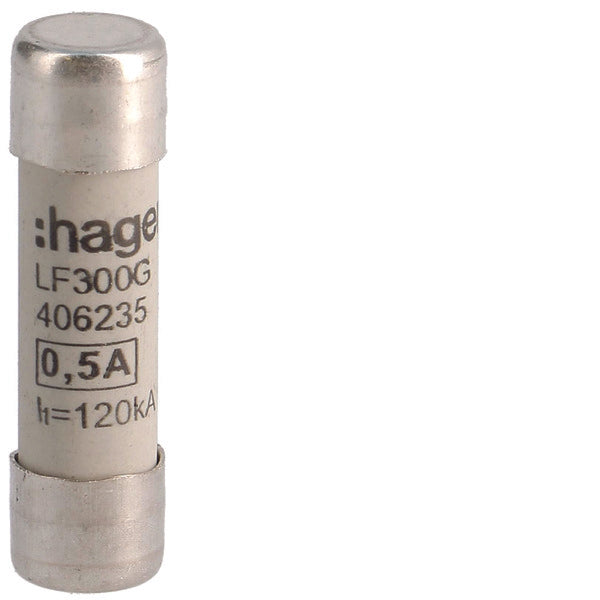 Hager Industriële Cilindrische Zekering 10x38mm 0.5A 500V - LF300G [2 Stuks]