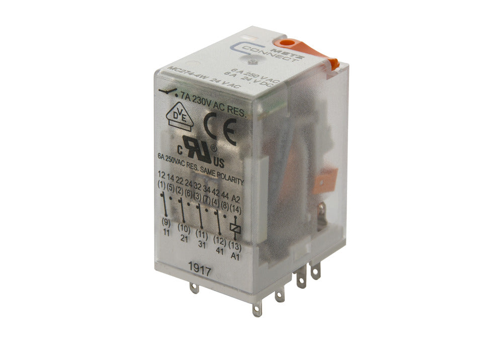 Metz 4-Pool Industrieel Relais 24 V AC Met LED Indicator - 110017101407