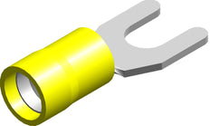 PVC Insulated Fork Terminal M4 4.0-6.0mm Yellow - CE020302 [100 Pieces]