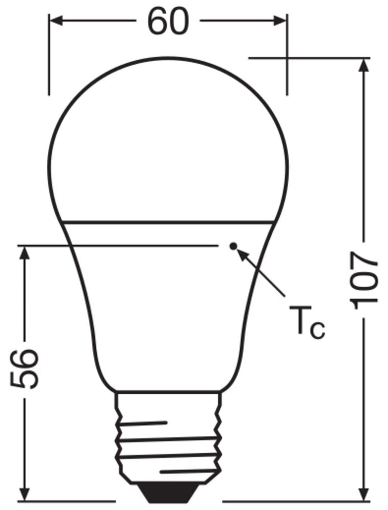OSRAM LED Classic A40 E27 4.9W 2700K Frosted Lamp - 4058075127319 [2 Stuks]