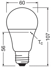 OSRAM LED Classic A40 E27 4.9W 2700K Frosted Lamp - 4058075127319 [2 Stuks]