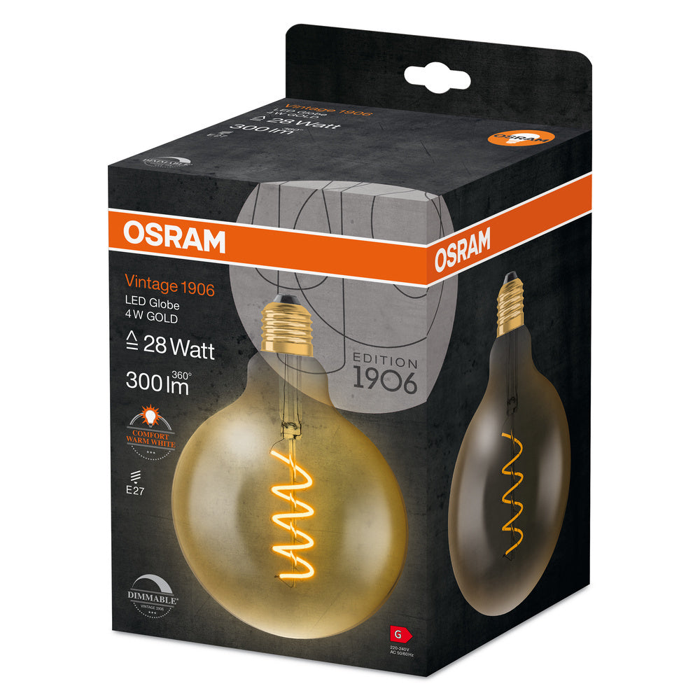 OSRAM Vintage 1906 LED Globe E27 4W Dimbaar Goud - 4058075270008