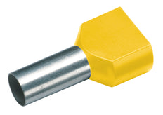 Twin Draad Eindklem 2x6mm² Geel 14mm DIN Geïsoleerd - 182480 [100 Stuks]