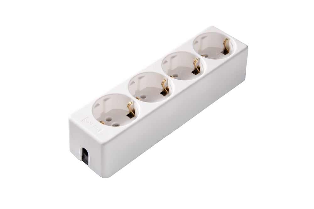 Martin Kaiser 4 Weg Desktop Verlengsnoer Met Aarde Wit - 541/KWS [2 Stuks]