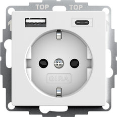 Gira Systeem 55 Dubbele Usb Wandcontactdoos Met Kindbeveiliging - 245927