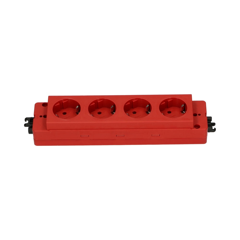 4-Socket Power Block 230V Met GST Aansluiting Rood - 79.55.009