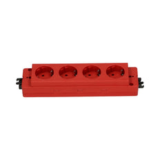 4-Socket Power Block 230V Met GST Aansluiting Rood - 79.55.009