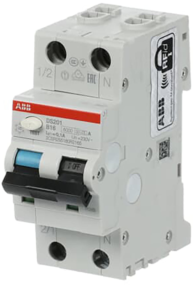 ABB DS201 Enkel Fase RCBO 16A 100mA 6kA B Curve - 2CSR255180R2165
