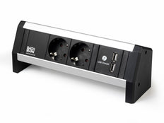 Bachmann Bureau Voedingsstrip 2 Ac + 2 Usb Met Klembevestiging - 55.40.244