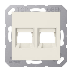 Jung AS500 Witte Dubbele Panduit Modulaire Jack Afdekking - A1569-2PAND