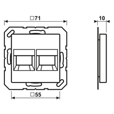 Jung AS500 Dubbele RJ45 Afdekking Wit - A1569-2BRWW