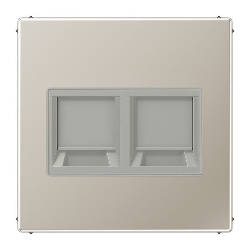 LS Serie Dubbele Modulaire Jack Afdekking RVS - ES1969-2WE