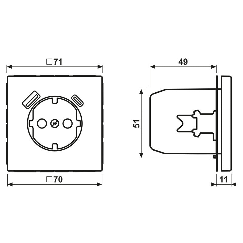 Jung LS990 Wandcontactdoos Met Dubbele USB A C Oplaadpoorten - LS1520-15CALG