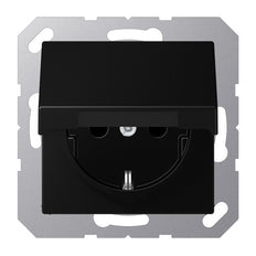 Jung A500 Wandcontactdoos Met Beschermafdekking IP44 16A Zwart - A1520NBFKIKLSWM
