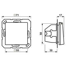 Jung A500 Wandcontactdoos 16A 250V IP44 Met Veiligheidsafdekking - A1520BFKIKLSWM