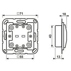 JUNG KNX F10 Universeel 2-Kanaals Drukknopmodule - A10921ST