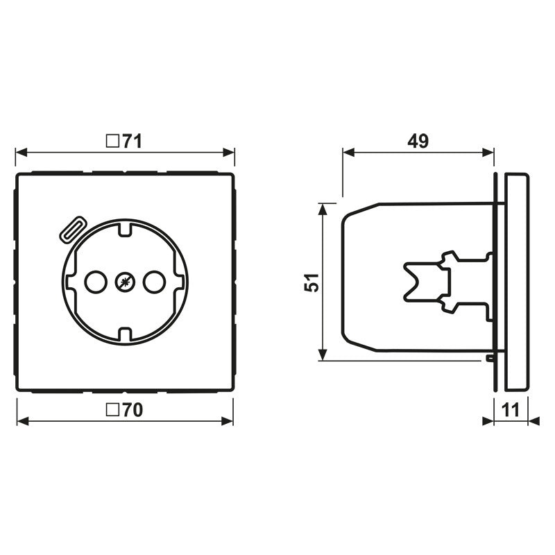 Jung LS990 Wandcontactdoos Met USB-C Snelladerpoort - LS1520-18CWW