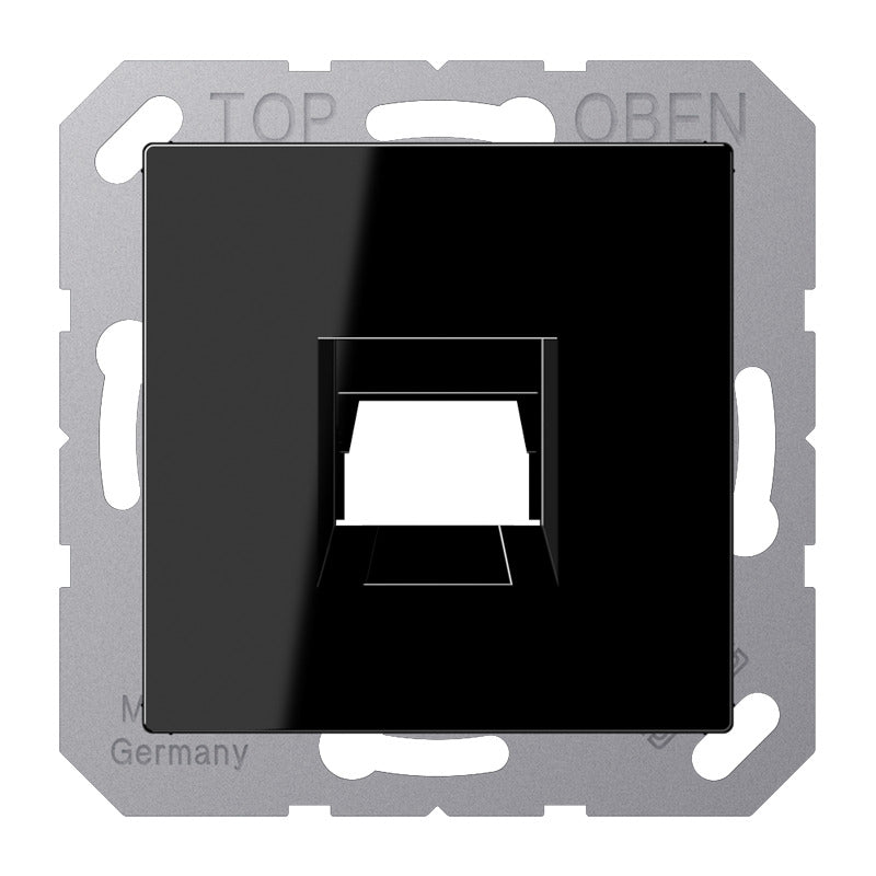 Jung A500 RJ45 Netwerk Jack Afdekking Plaat Zwart - A1569-1WESW