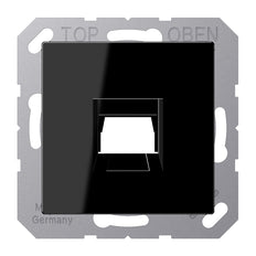 Jung A500 RJ45 Netwerk Jack Afdekking Plaat Zwart - A1569-1WESW