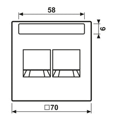 LS990 Dubbele Modulaire Jack Afdekking Plaat Grafiet Zwart - LS1969-2NAWESWM