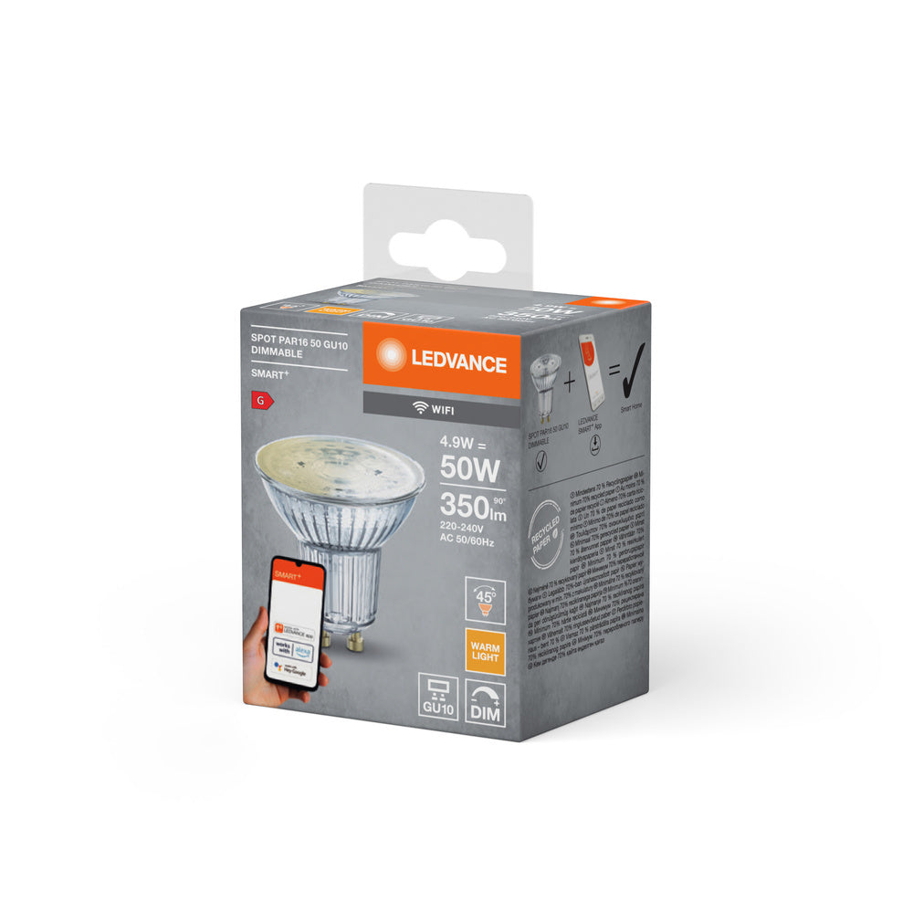 LEDVANCE Smart+ Wifi GU10 Dimbare Spot 5W 2700K - 4058075485655
