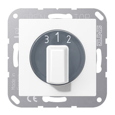 Jung AS500 Drie Positie Enkelpolige Schakelaar Matte Wit - A1504.10NWWM