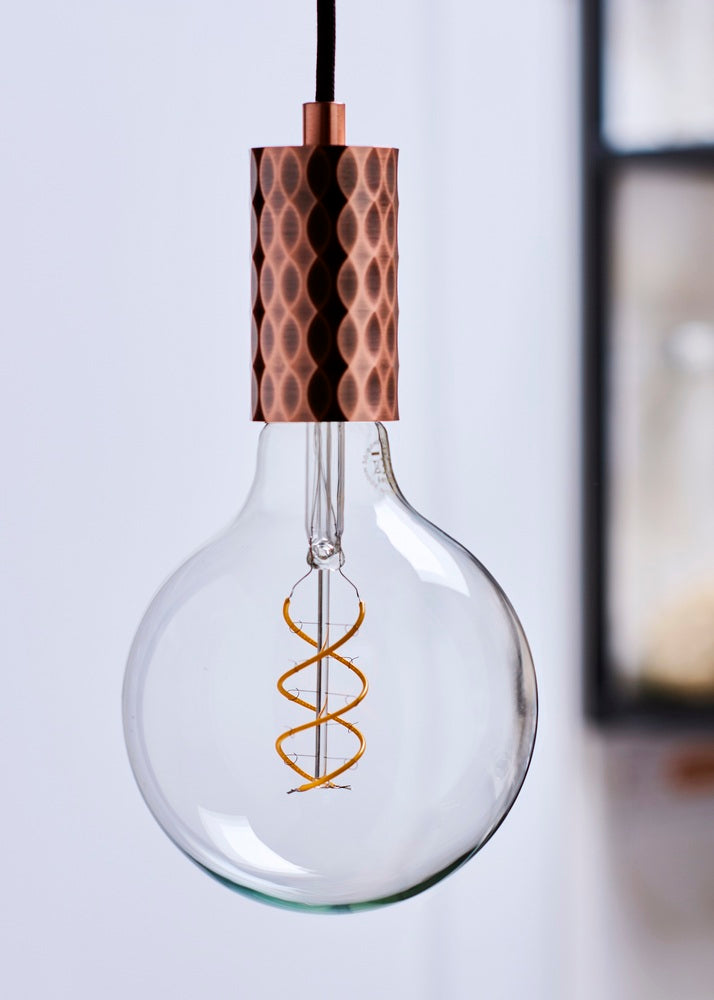 Bailey Spiraled Basis G125 E27 Dimbare LED Globe 4W 2200K - 144339