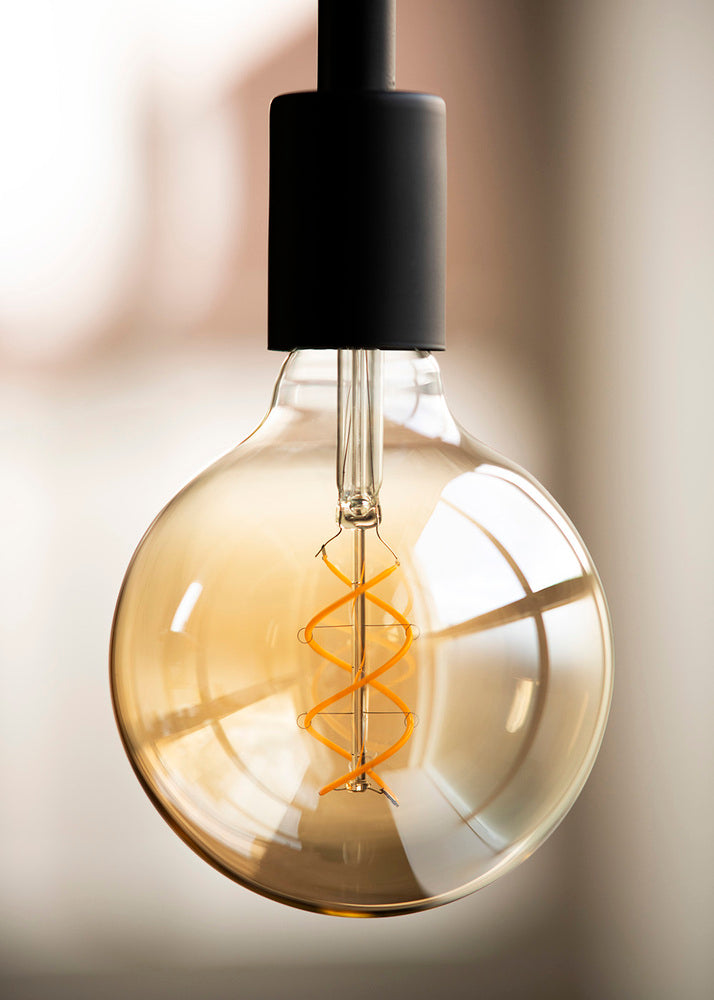 Bailey Spiraled Basis G95 LED Filament Globe Lamp E27 4W Goud - 144338