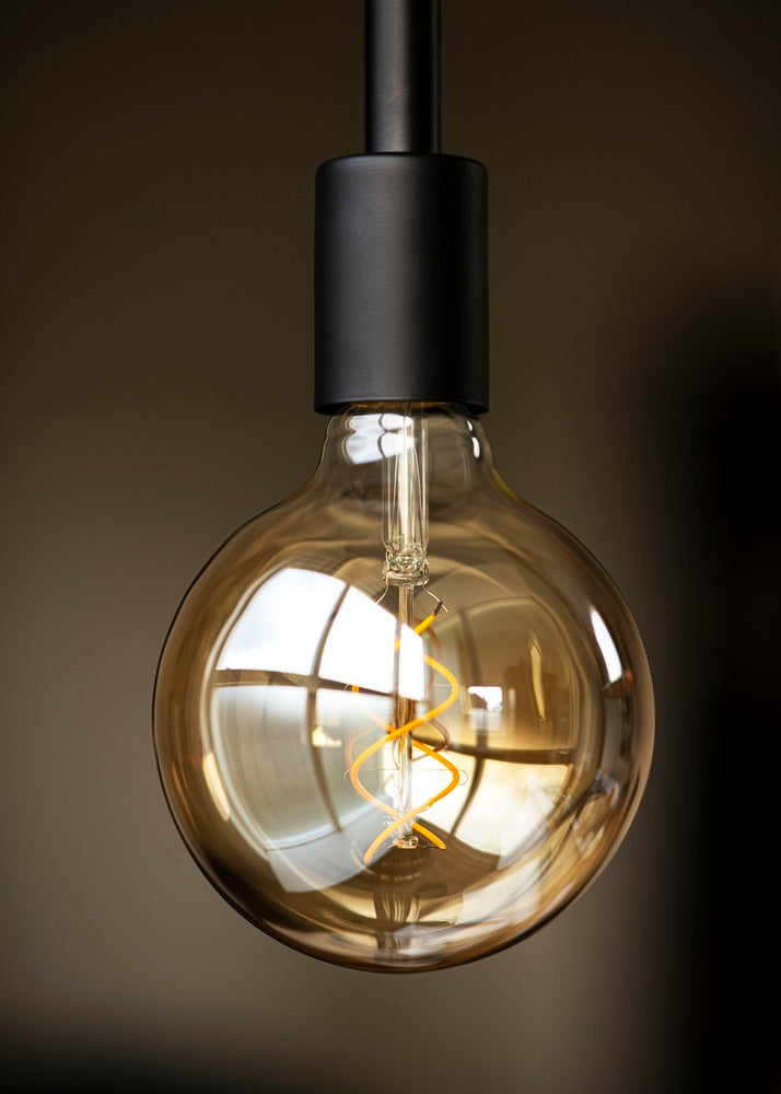 Bailey Spiraled Basis G95 LED Filament Globe Lamp E27 4W Goud - 144338