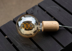 Bailey Spiraled Basis G95 LED Filament Globe Lamp E27 4W Goud - 144338