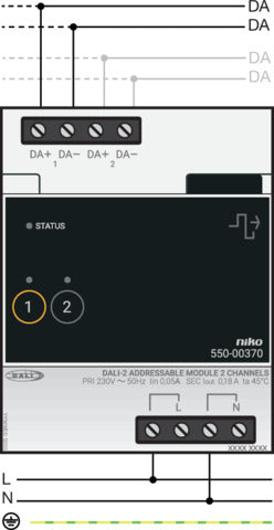 Niko Dali-2 Adresserbare 2-Kanaals Controlemodule - 550-00370