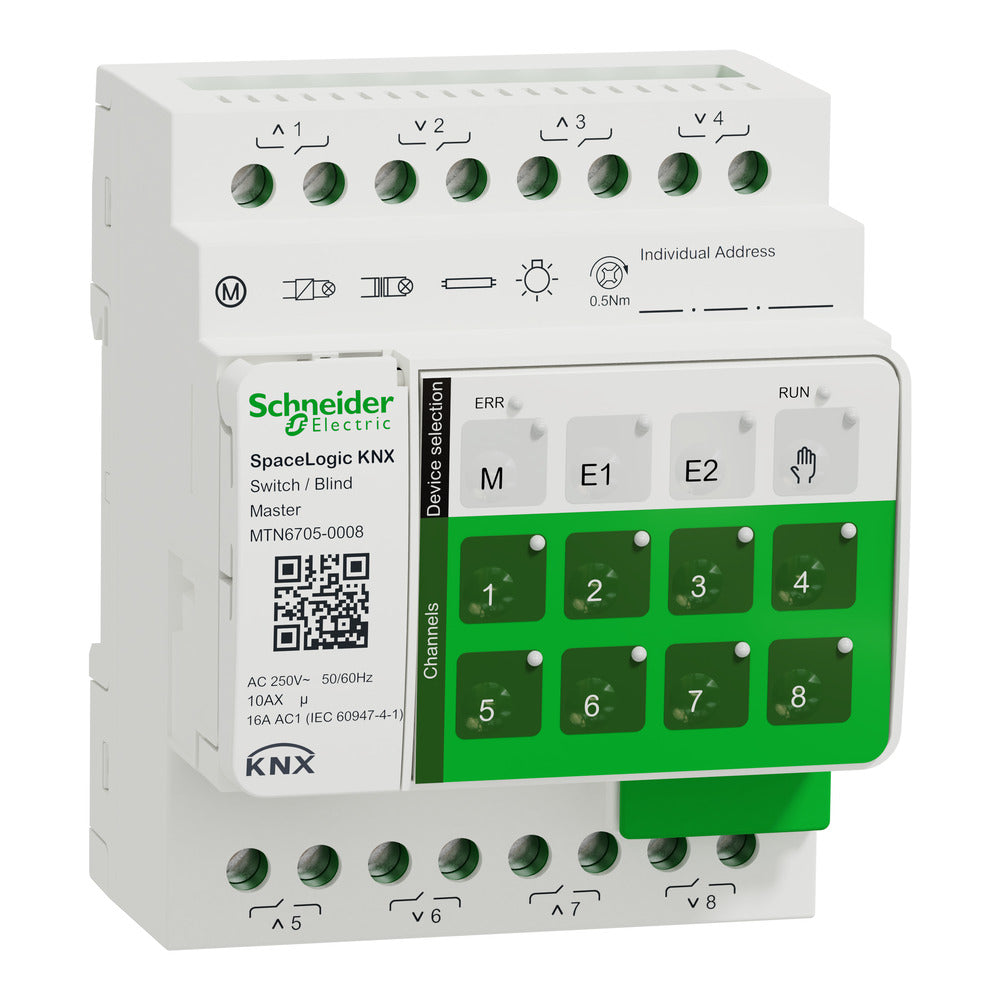 SpaceLogic KNX 8-Kanaals Schakelaar En Blind Master Controller - MTN6705-0008