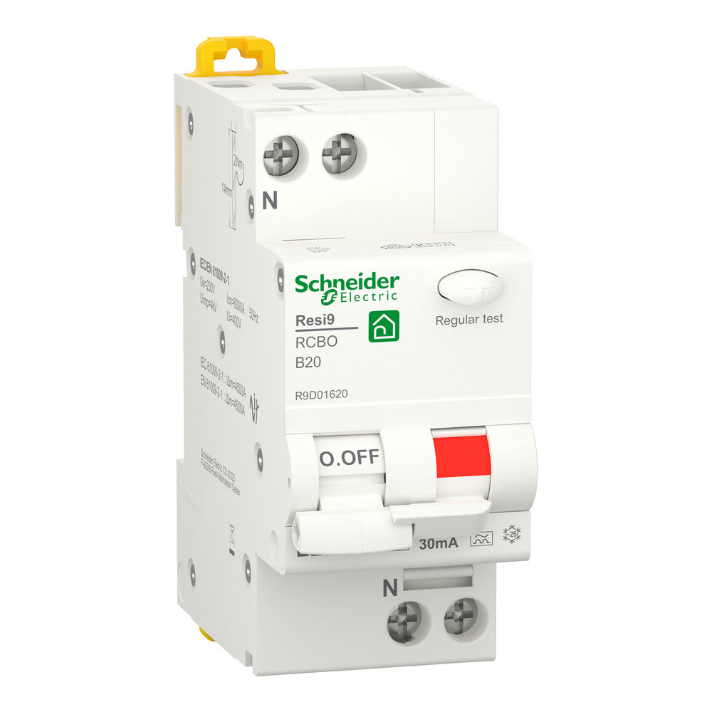 Schneider Resi9 RCBO 20A 30mA Type A Aardlekautomaat - R9D01620