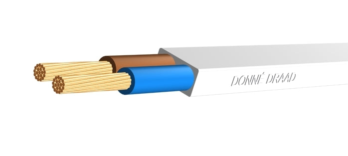 Flexibele Vinyl Kabel 2x0.75mm² Plat Wit Eca - D09477 [100 Meters]