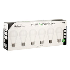 EcoPack LED A60 E27 6W Warm Witte Lamp - 144582 [6 Stuks]