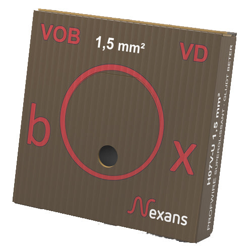 Nexans H07V-U Eca 1.5mm² Installatiedraad Bruin VDbox - 10546311 [100 Stukken]
